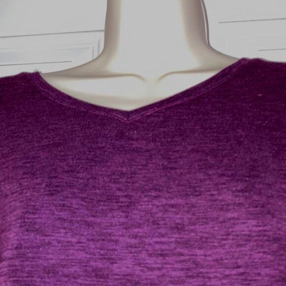 WANDER by HOT TOTTIES Athletic Long Sleeves Thumb Holes Purple Tunic Top Large - Picture 3 of 6